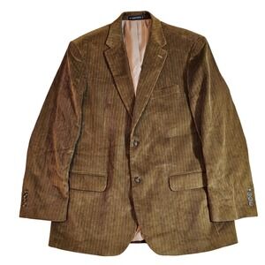 Dockers Mens Brown Corduroy Blazer Jacket Size 44L Two Button Cotton